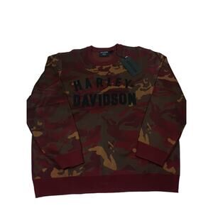NWT Harley-Davidson® Men's Sweater-Knit Red/Camo 96309-23VM/000L Men’s XXL